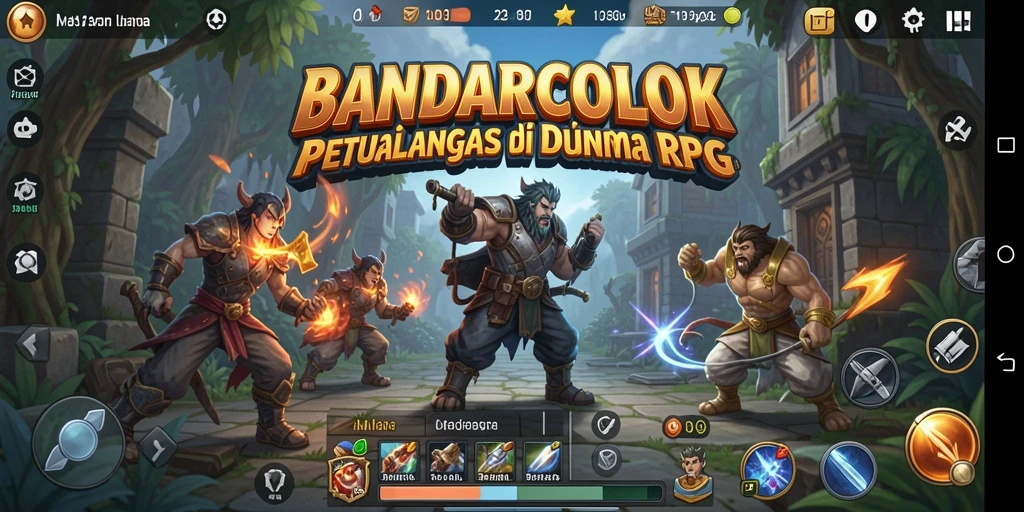 Screenshot utama BANDARCOLOK menampilkan pertarungan epik dalam dunia RPG yang menawan.