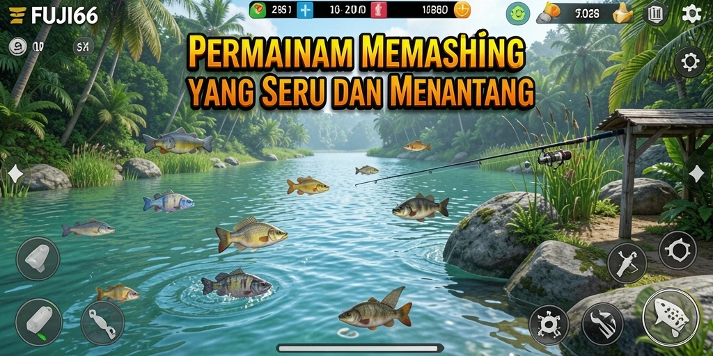 Tangkapan ikan yang berwarna-warni dalam gameplay FUJI66.