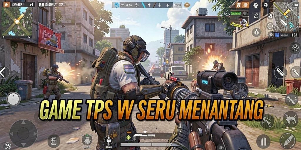 Tangkapan layar utama GAMERP menampilkan pertempuran seru di dunia terbuka.