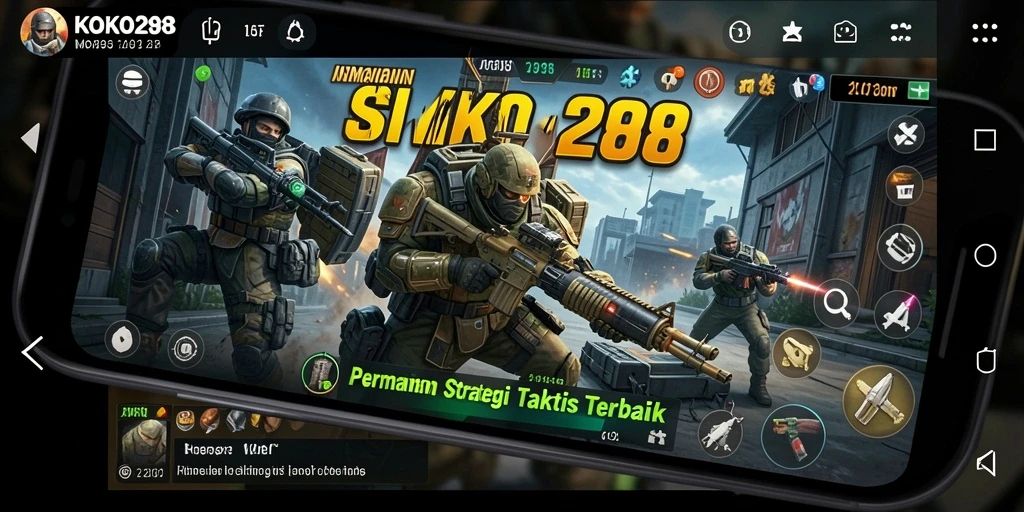 Screenshot gameplay KOKO288 menampilkan pertempuran strategis yang intens.