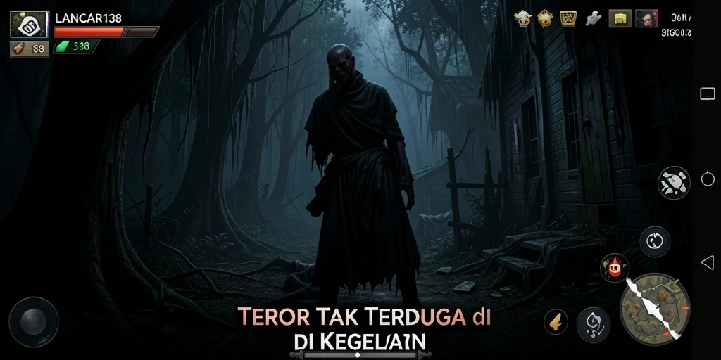 Screenshot gameplay LANCAR138 yang menampilkan momen horor yang mencekam.