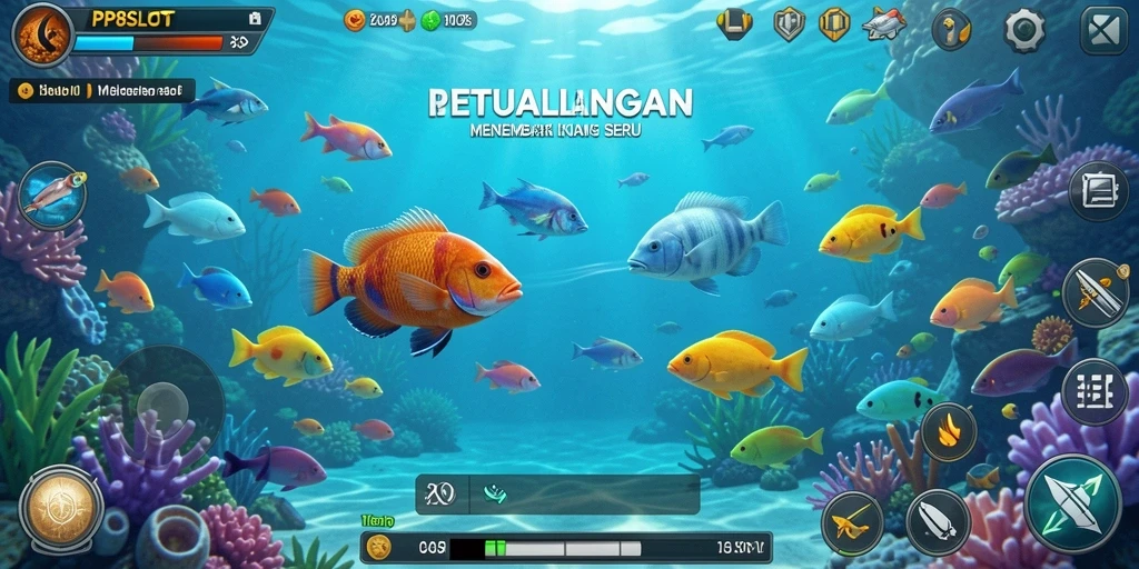 Screenshot gameplay PP8SLOT menampilkan aksi menembak ikan yang mendebarkan.