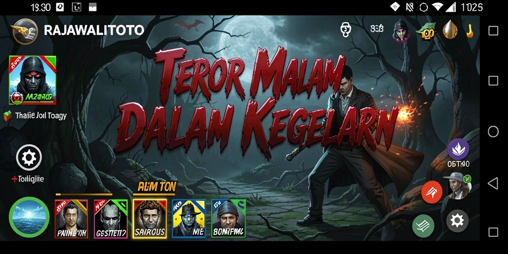 Gameplay menyeramkan di dalam dunia RAJAWALITOTO yang gelap.