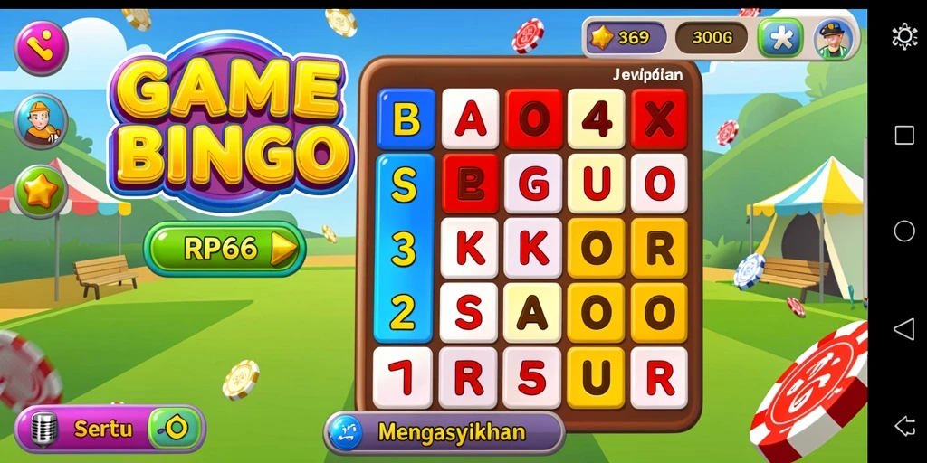 Tampilan seru permainan Bingo di RP66 dengan berbagai variasi kartu.