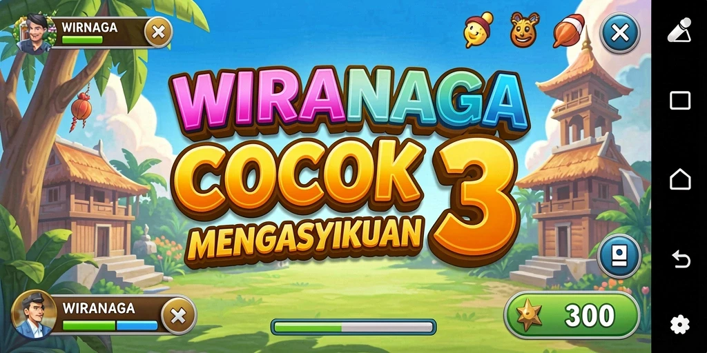 Tampilan gameplay WIRANAGA yang mendebarkan dan penuh warna.